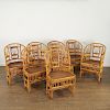 Set (8) Chinese Export style bamboo dining chairs