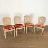 Set (4) Louis XV style painted side chairs
