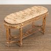 Louis XVI style caned giltwood bench