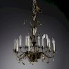 Chic Italian silvered tole 12-arm chandelier