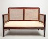 Chinese Export Hardwood and Cane Double-Chair-Back Settee