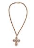 Victorian, Gold and Diamond Cross Pendant/Brooch and Chain