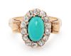 Antique, Turquoise and Diamond Ring
