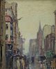 Frederick Usher Devoll (American, 1873-1941)      Street Scene in Rain.