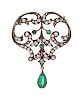 Victorian, Emerald and Diamond Pendant/Brooch 