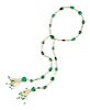 Art Deco, Emerald & Seed Pearl Lavalier Necklace