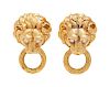 Van Cleef & Arpels, Diamond and Yellow Gold Lion Earclips
