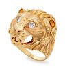 Van Cleef & Arpels, Yellow Gold and Diamond Lion Ring