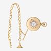 AMERICAN WATCH CO. YELLOW GOLD POCKET WATCH, FOB, & CHAIN
