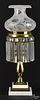 Brass and marble astral lamp, 20th c., 22'' h.