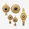 ASSEMBLED SUITE OF ETRUSCAN REVIVAL GOLD JEWELRY, 19TH C.