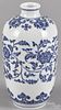 Chinese blue and white porcelain vase, 10'' h.