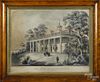 Currier & Ives color lithograph, titled The Home of Washington, 11 1/2'' x 15 1/2''.
