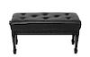 Adjustable Piano Bench w Tufted Black Seat