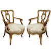 French Carved Arm Chairs