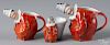 Royal Bayreuth porcelain red clown milk pitcher, 4 1/2'' h., together with a creamer, 3 3/4'' h.