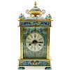 Gilded Brass and Enameled Cloisonne Clock