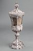 Silver Covered Goblet w Repousse Foliate Motif
