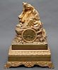 French Ormolu Gilt Bronze Figurative Mantel Clock