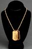Chanel Double Dog Tag Pendant Gold-Tone Necklace