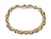 14K Yellow Gold Bracelet with Floral Design