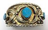 Native American Sterling Turquoise Cuff