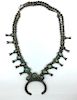 Navajo Squash Blossom Necklace Blue Green Turquoise