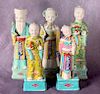 Five Chinese Famille Rose Figures of Immortals