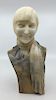 Art Deco Carved Alabaster Bust of a Flapper Girl, Gusto Viti
