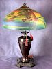Bradley and Hubbard Reverse Painted Table Lamp