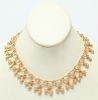18K Yellow Gold Braid Links w Diamonds Necklace