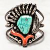 Southwest Native American Silver Turquoise Cuff