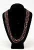 14K Yellow Gold & Garnets Four Strand Necklace