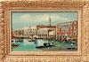 Venetian Scene with Gondolas Oil on Canvas