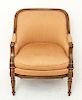 French Louis XV Style Upholstered Bergere Armchair