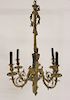 Antique And Quality Bronze Arrow Form Chandelier.