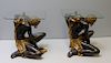 Vintage Pair Of Carved Patinated And Gilt