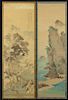 Two Japanese Landscapes as Hanging Scrolls.