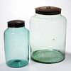 FREE-BLOWN APOTHECARY / STORE JARS, LOT OF TWO