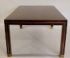 MIDCENTURY. Brass Inlaid Walnut Table With
