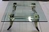 Midcentury Style Lucite Coffee Table With Horn