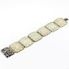 Chinese Carved Jade and Silver Bracelet