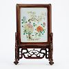 19th C. Chinese Famille Rose Porcelain Table Screen