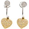 PAIR OF DIAMONDS EARRINGS. 18K WHITE AND YELLOW GOLD