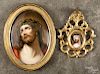Two painted porcelain plaques of Jesus Christ, late 19th c., porcelain - 5 1/2'' x 4''