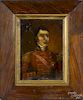 Continental oil on board portrait of a gentleman in military dress, 19th c., 4 1/2'' x 3''.