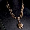 A VICTORIAN SEED PEARL NECKLACE, set throughout with seed p