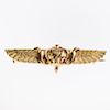 AN EGYPTIAN STYLE BROOCH, modelled as wings with Egyptian p