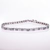 AN 18CT WHITE GOLD AND DIAMOND BRACELET, the square shaped 