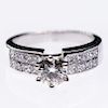AN 18CT WHITE GOLD AND DIAMOND RING, the brilliant cut diam